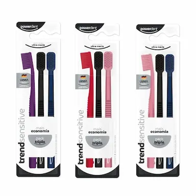 ESCOVA DENTAL POWERDENT TRENDSENSITIVE 6240 CERDAS 3UN - FABRICADAS NA ALEMANHA