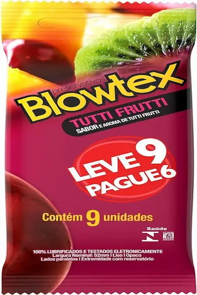 PRESERVATIVO BLOWTEX - TUTTI-FRUTTI L9P6 - 9 UNIDADES