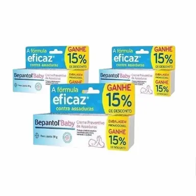 KIT 3 CREME PREVENTIVO ASSADURA BEPANTOL BABY 30G