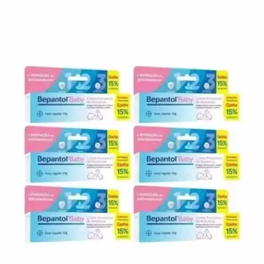 KIT 6 CREME PREVENTIVO ASSADURA BEPANTOL BABY 30G