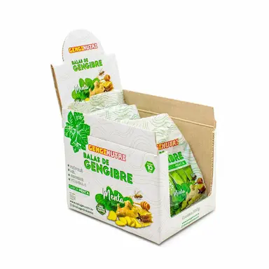 BALAS GENGIBRE MENTA DISPLAY COM 10 PACOTES DE 38G