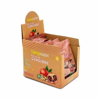 BALAS GENGIBRE/ROMA DISPLAY COM 10 PACOTE DE 38G 