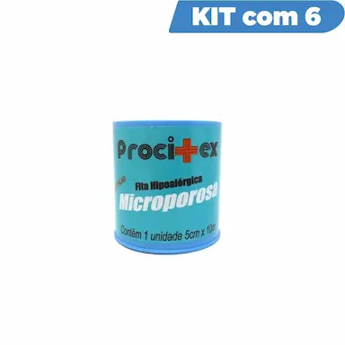 KIT FITA MICROPORE 5X10 PROCITEX COM 6 UNIDADES