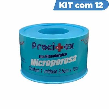 KIT FITA MICROPORE 2,5X10 PROCITEX COM 12 UNIDADES