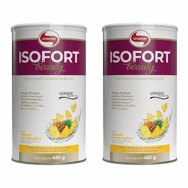KIT 2UNI ISOFORT BEAUTY 450G - VITAFOR Abacaxi C/ Gengibre