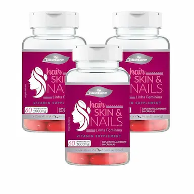 KIT 3UNI HAIR SKIN &amp;amp;AMP; NAILS 60 CáPS GEL - TAKE CARE