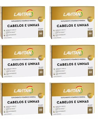 KIT 6UNI LAVITAN HAIR CABELOS E UNHAS 30 CáPSULAS - CIMED