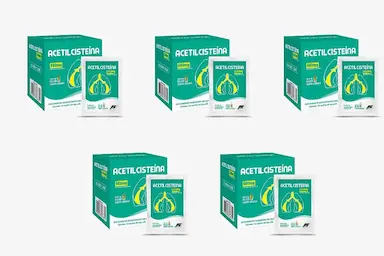 KIT 5UNI ACETILCISTEINA 600MG C/ 16 SACHêS - EUROFITO