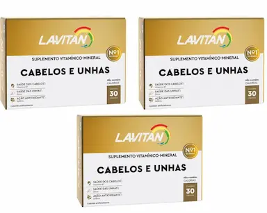 KIT 3UNI LAVITAN HAIR CABELOS E UNHAS 30 CáPSULAS - CIMED