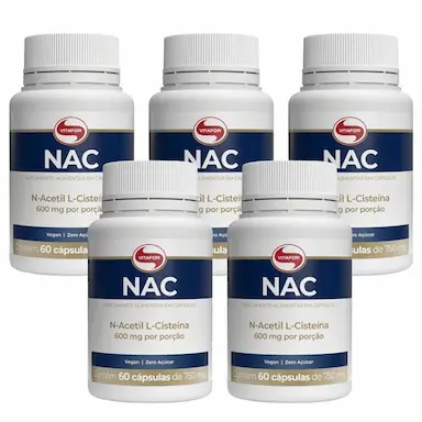 KIT 5UNI NAC N-ACETIL L-CISTEíNA 60 CáPS 750MG - VITAFOR