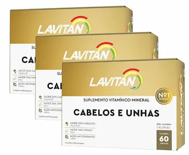 KIT 3UNI LAVITAN CABELOS E UNHAS 60 CáPS - CIMED