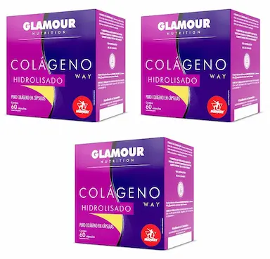 KIT 3UNI COLáGENO HIDROLISADO WAY GLAMOUR 60 CáPS - MIDWAY