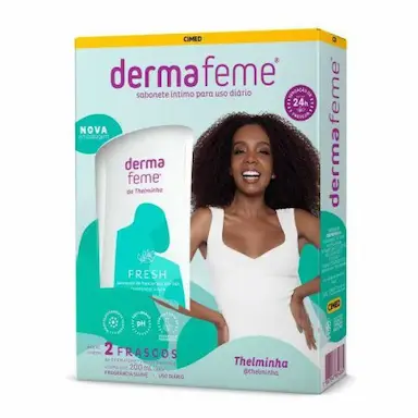SABONETE ÍNTIMO LíQUIDO DERMAFEME KIT COM 2UNI 200ML CADA THELMINHA - CIMED