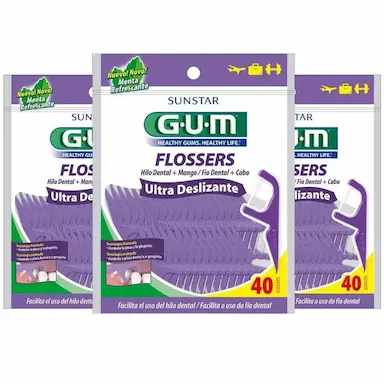 KIT 3UNI FLOSSER ULTRA DESLIZANTES COM 40 - GUM