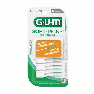 SOFT PICKS COM 15 (PALITO INTERDENTAL DE BORRACHA) - GUM