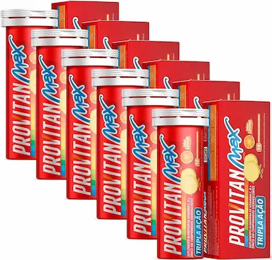 KIT COM 6 PROVITAN MAX VITAMINA C, D E ZINCO EM 10 COMPRIMIDOS EFERVESCENTES DE 1000MG PROMEL