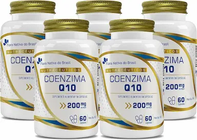 5 COENZIMA Q10 100% PURA (200MG/PORçãO) 60 CAPS FLORA NATIVA