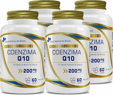 4 COENZIMA Q10 100% PURA (200MG/PORçãO) 60 CAPS FLORA NATIVA