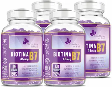 KIT 04 BIOTINA B7 150% IDR 60 CAPS FLORA NATIVA DO BRASIL