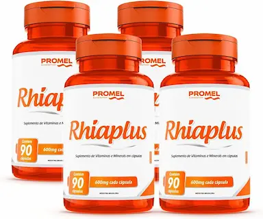 KIT 04 RHIAPLUS VITAMINAS E MINERAIS 60 CAPS DE 600MG PROMEL