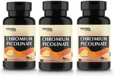 KIT 03 PICOLINATO DE CROMO 60 CáPSULAS 300 MG (CHROMIUM PICOLINATE ) PROMEL