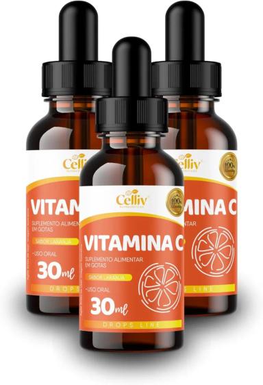 KIT COM 3 - VITAMINA C EM GOTAS 30ML CELLIV