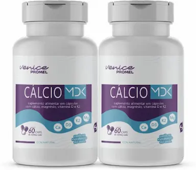 KIT COM 2 CáLCIO MDK 60 CAPSULAS DE 500MG PROMEL