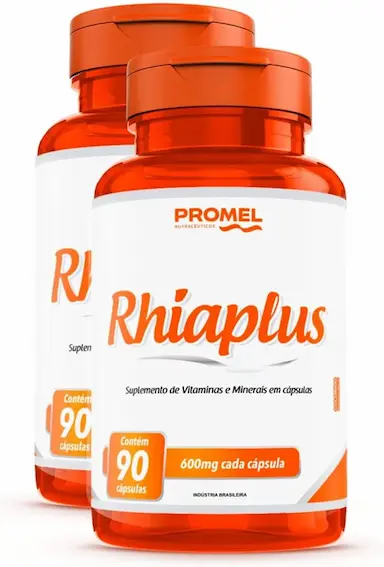 KIT 02 RHIAPLUS VITAMINAS E MINERAIS 60 CAPS DE 600MG PROMEL