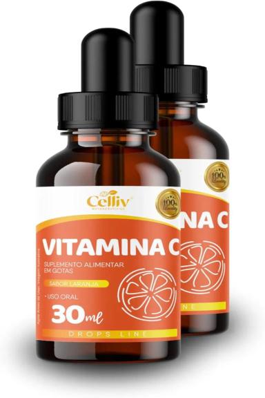 KIT COM 2 - VITAMINA C EM GOTAS 30ML CELLIV