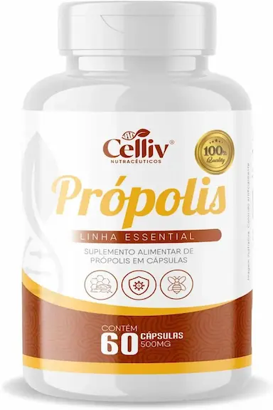 EXTRATO DE PRóPOLIS 60 CAPSULAS DE 500MG CELLIV