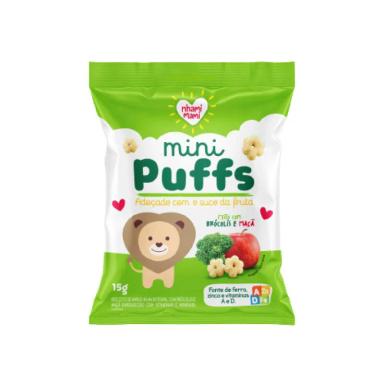SNACK INFANTIL MINI PUFFS BRóCOLIS E MAçã NHAMI MAMI 15G