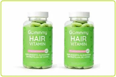 KIT COM 2 GUMMY HAIR VITAMINAS SABOR MAçã VERDE COM 60 GOMAS