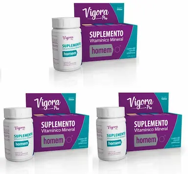 KIT 3 SUPLEMENTO VIGORA PLUS HOMEM 60CPS - PRATI