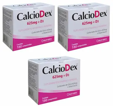 KIT 3 SUPLEMENTO CALCIODEX 625MG + D3 180CPR - KLEY HERTZ