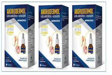 KIT COM 3 ANDRIODERMOL LOçãO 50ML MICOSE – UNIãO QUíMICA