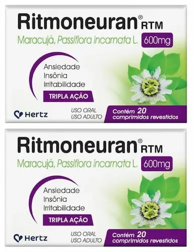 KIT 2 RITMONEURAN MARACUJá 600MG 20 COMPRIMIDOS - KLEY HERTZ