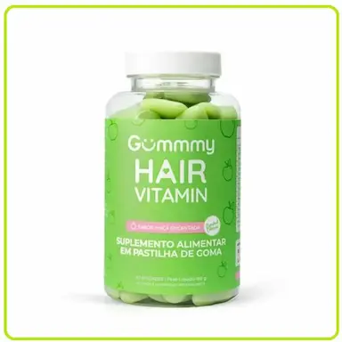 GUMMY HAIR VITAMINAS ORIGINAL SABOR MAçã VERDE 60 GOMAS