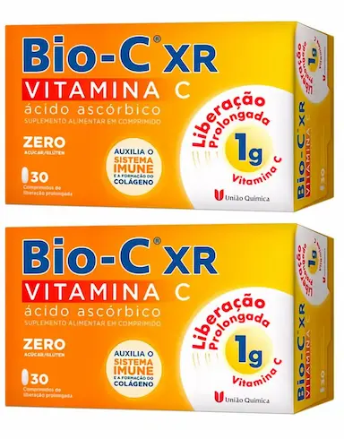 KIT 2 BIO-C XR VITAMINA C 30 COMPRIMIDOS 1G - UNIãO QUíMICA