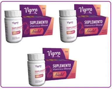 KIT COM 3 VITAMINA VIGORA PLUS GOLD 60 CáPSULAS - PRATI