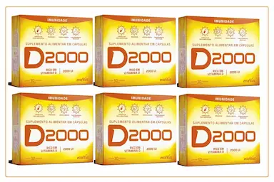 KIT 6 VITAMINA D2000 IMUNIDADE 30CPS - ECOFITUS