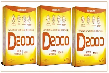 KIT 3 VITAMINA D2000 IMUNIDADE 30CPS - ECOFITUS