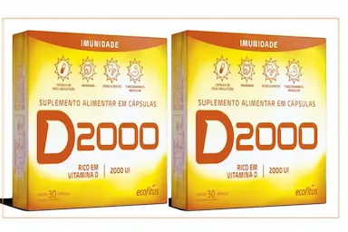KIT 2 VITAMINA D2000 IMUNIDADE 30CPS - ECOFITUS