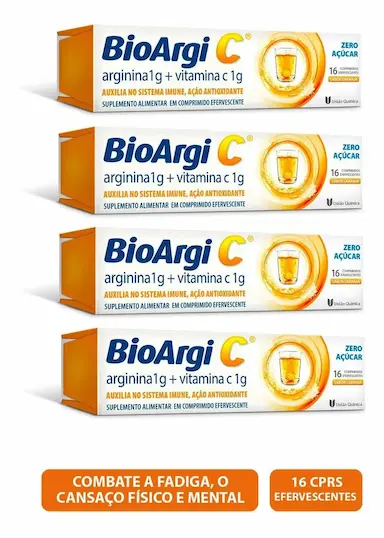 KIT 4 BIOARGI C ARGININA + VITAMINA C 16CPS - UNIãO QUíMICA
