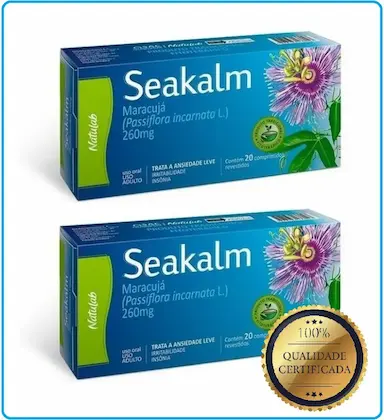 KIT COM 2 SEAKALM 260MG 20CPS CALMANTE NATURAL - NATULAB