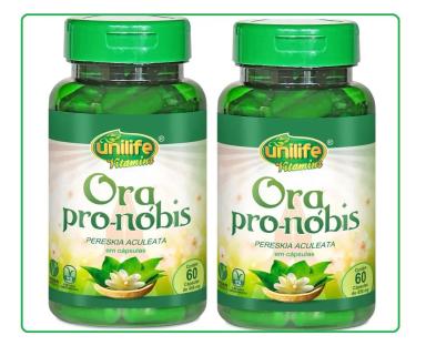 KIT COM 2 VITAMINAS ORA PRO-NóBIS 60CPS - UNILIFE