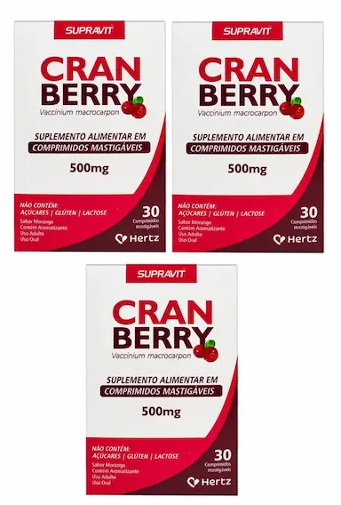 KIT 3 SUPLEMENTO SUPRAVIT CRANBERRY 500MG 30CPS - KLEY HERTZ