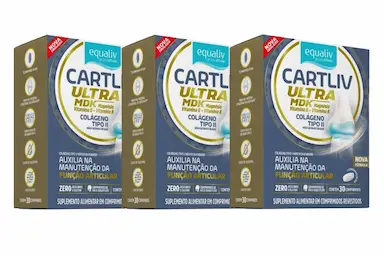 KIT 3 SUPLEMENTO CARTLIV ULTRA MDK 30 CáPSULAS - EQUALIV