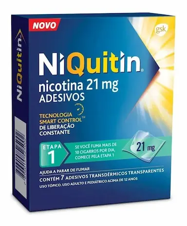 NIQUITIN 21MG ETAPA 1 C7 ADESIVOS PARAR DE FUMAR - NIQUITIN