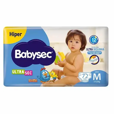 BABYSEC FRALDAS DESCARTAVEIS ULTRA SEC HIPER M 72 UNI
