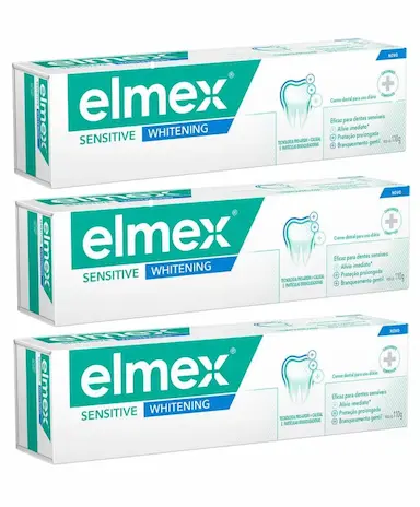 KIT 3 PASTA DE DENTE ELMEX SENSITIVE EM CREME 110G - ELMEX